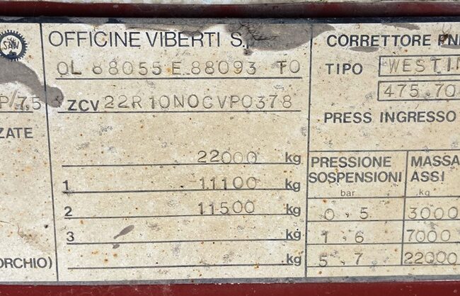 Rimorchio XA 412 KV VIBERTI 22R10 8