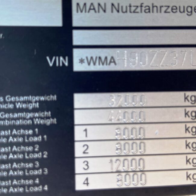 Autoc MAN TGA 35.480 DK 623 CS A Telaio 8