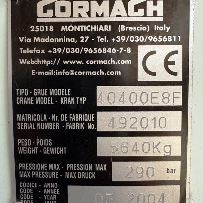 Gru – CORMACH 40400 E8 JIB 2 – 492010 (7)