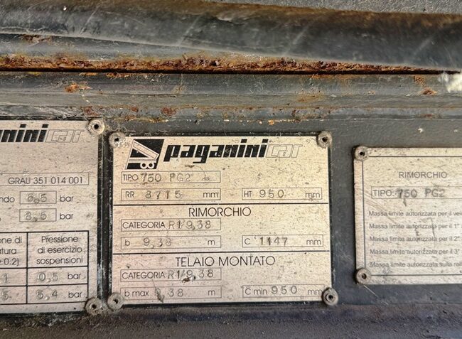 Rimorchio – PAGANINI 750 PG2 – VI 027295 – Cass. Rib. Bil (9)